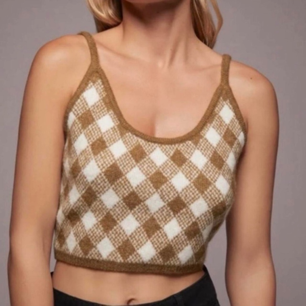 Zara Argyle Cropped Top